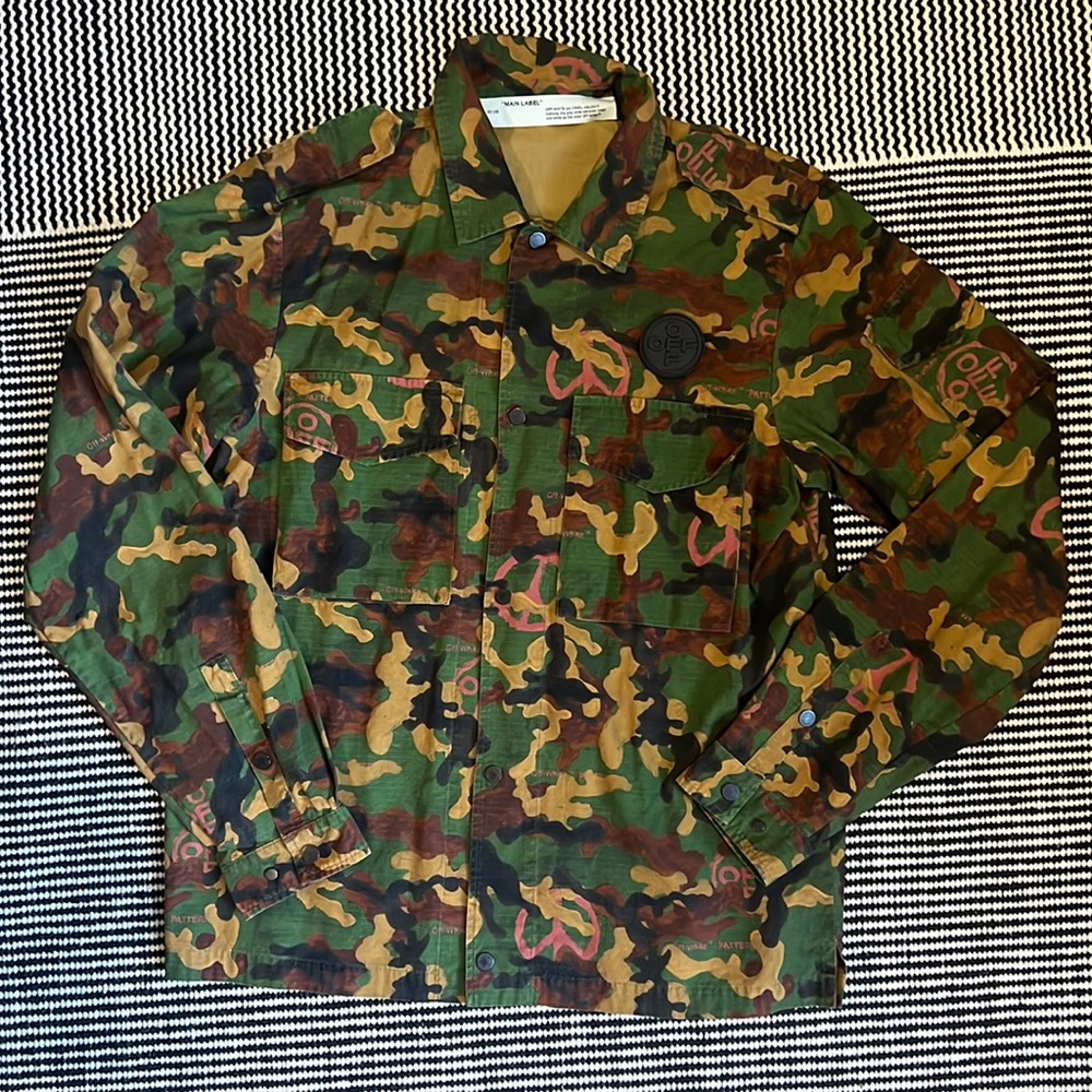 Off White Camo Lightweight Overshirt - image 1